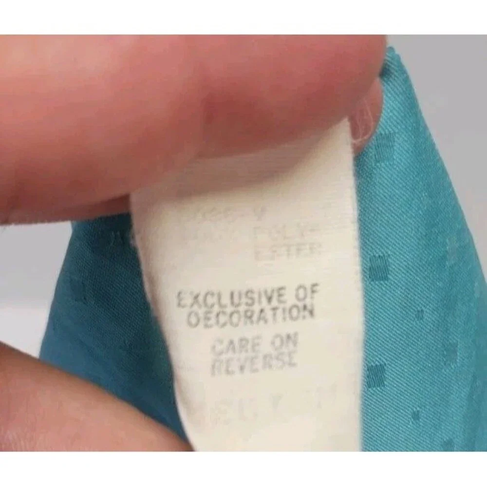 Vtg Victoria’s‎ Secret Gold Tag Teal Satin Slip babydoll Nightgown Lingerie Sz M